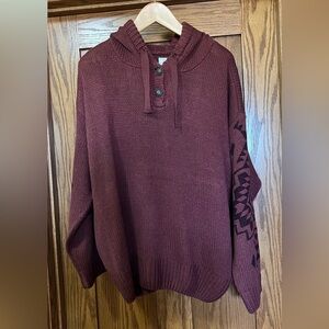 Ariat Women's Burgundy Hoodie Sweater with Geometric Sleeve
